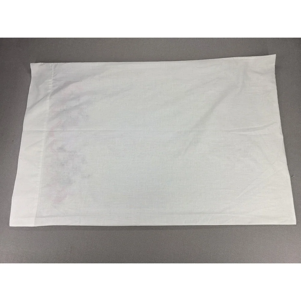 JC Penney Vintage Muslin Pillowcases Set‎ 2 Cross Stitch Floral MCM White